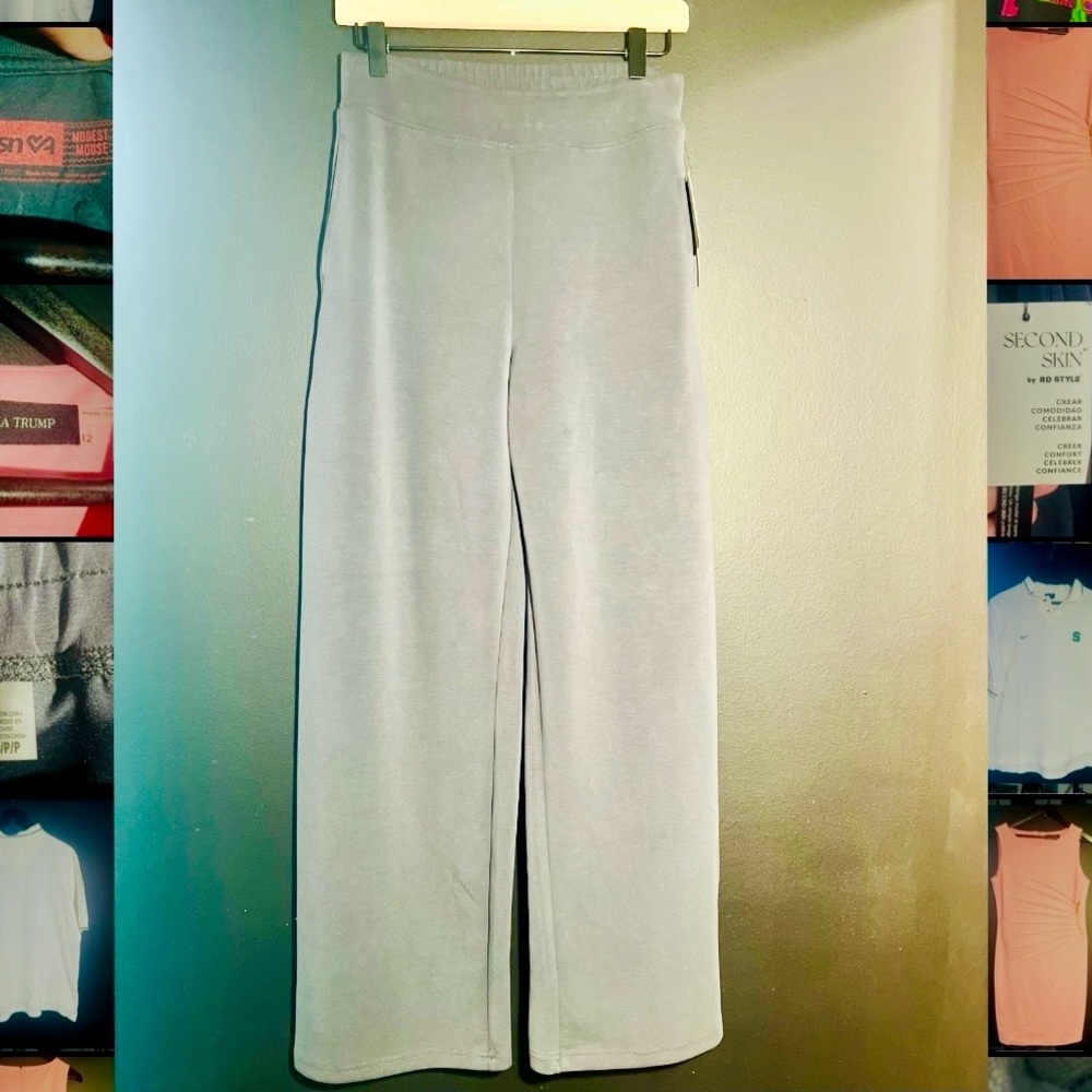 Second Skin by RD Style Women's Charcoal Gray‎ High Rise Wide Leg Trousers NWT